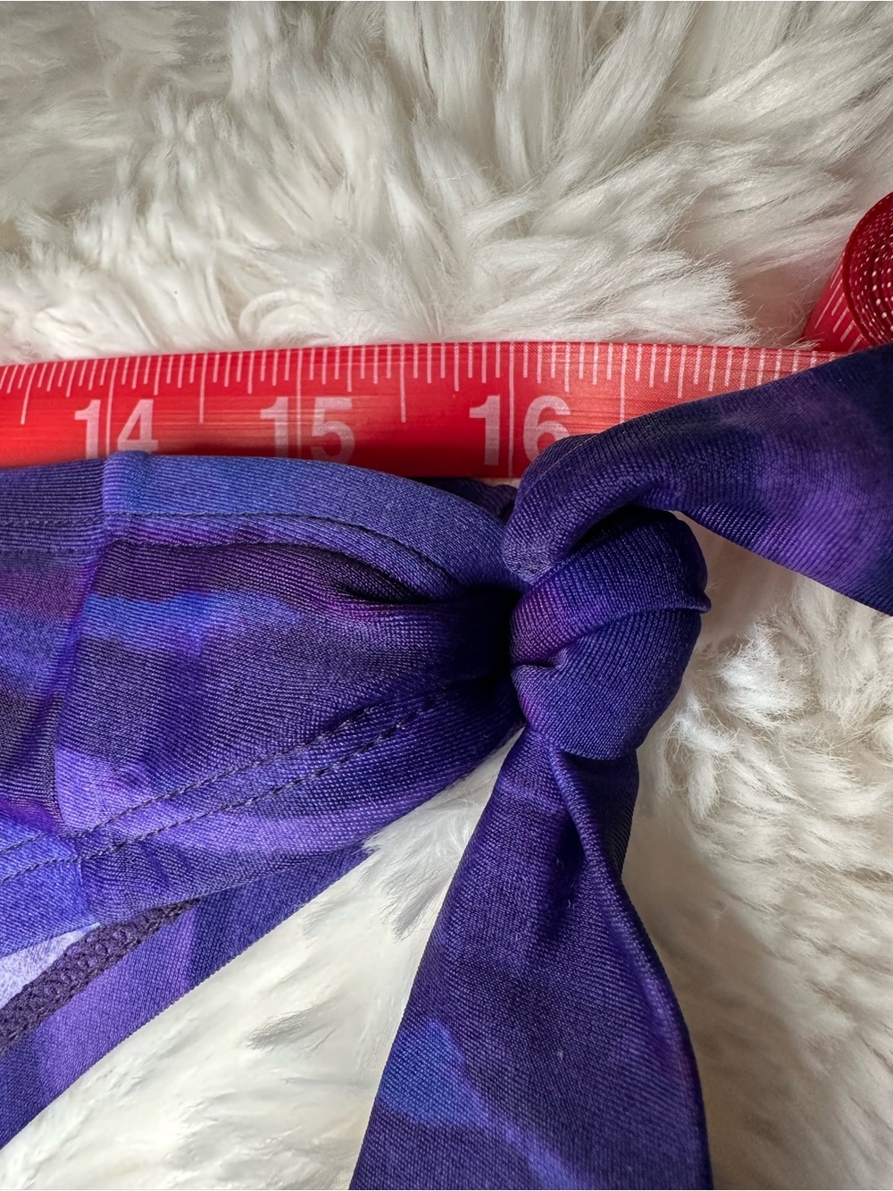 Exhilaration Purple Bandeau Bikini Set Tie Side Swimsuit Watercolor Print - Picture 12 of 16